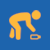 Image of a person picking up litter icon