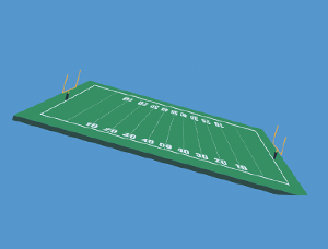 Football field on a slant