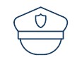 Graphic representation of a blue police hat